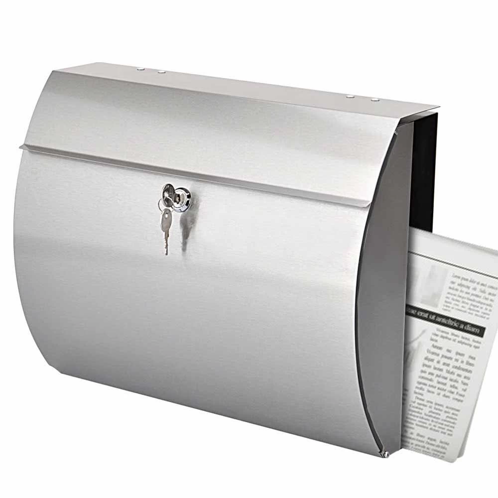 new style stainless steel mail box against the wall