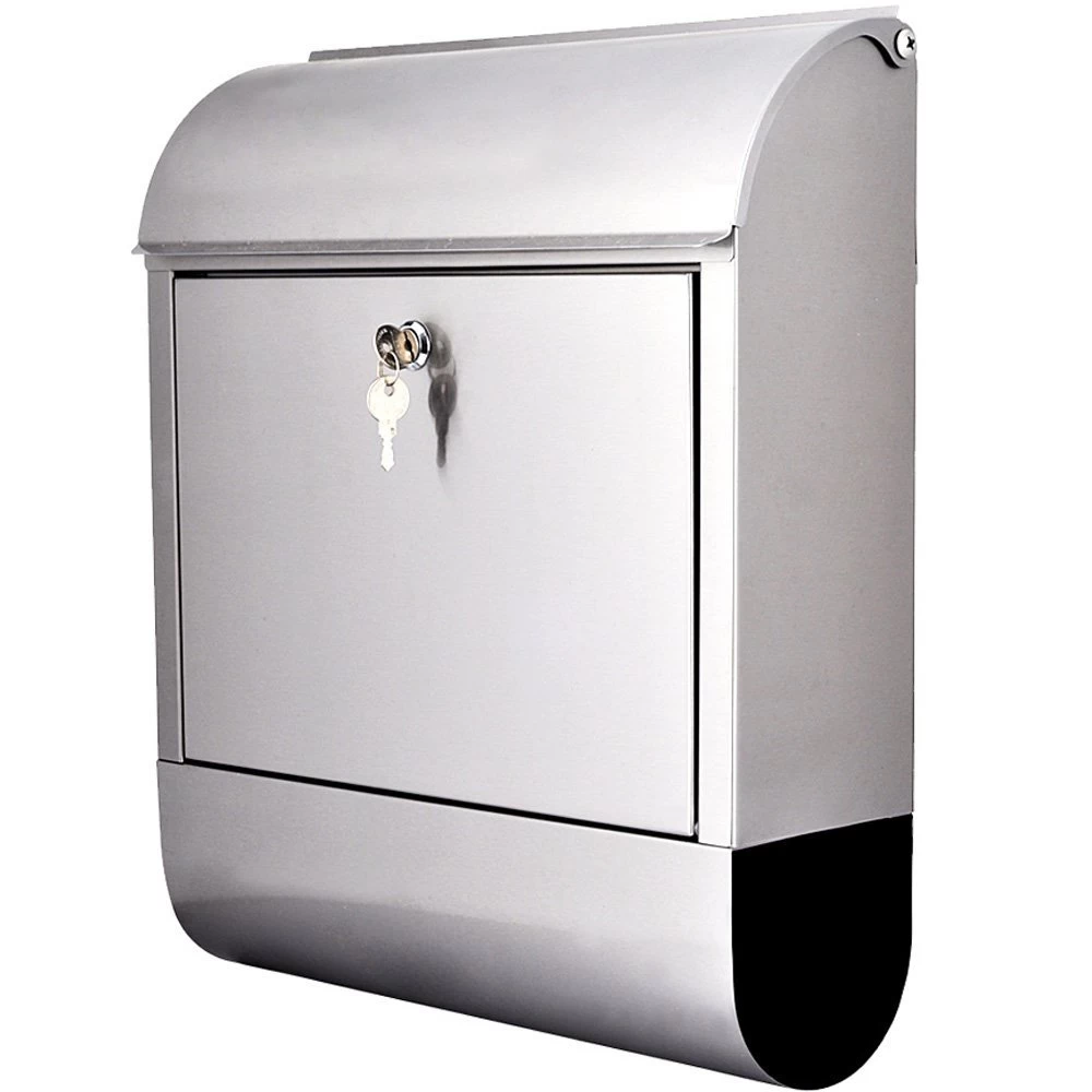 stainless steel spraying dust mail box against the wall