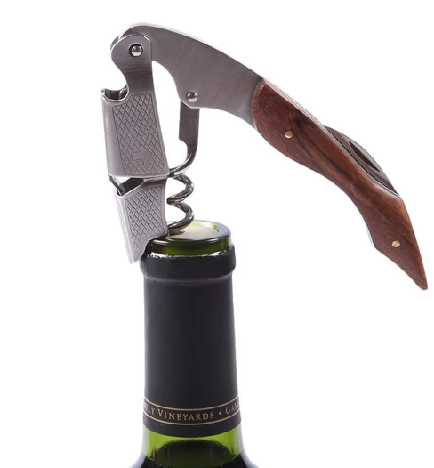 wine opener handle with wood stainless steel bar tools sets