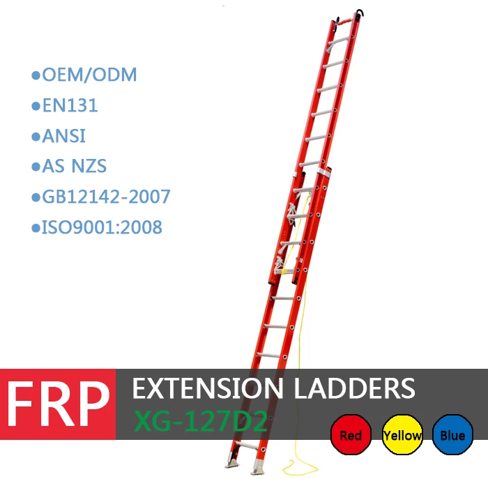 China Xingon Heavy Duty Fiberglas d-rung Extension Ladder ANSI Hersteller