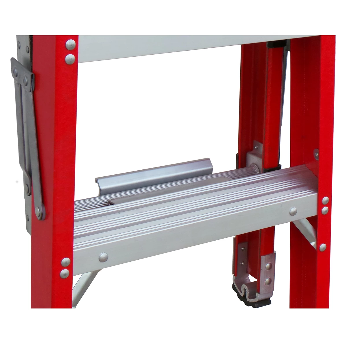 Xingon professional fiberglass platform step ladder with safety gate ANSI 207L