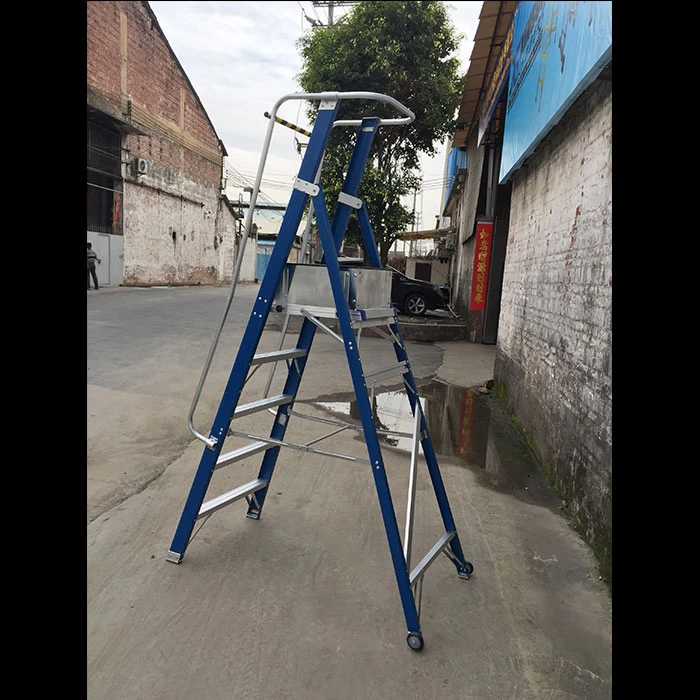 Xingon professional fiberglass platform step ladder with safety gate ANSI