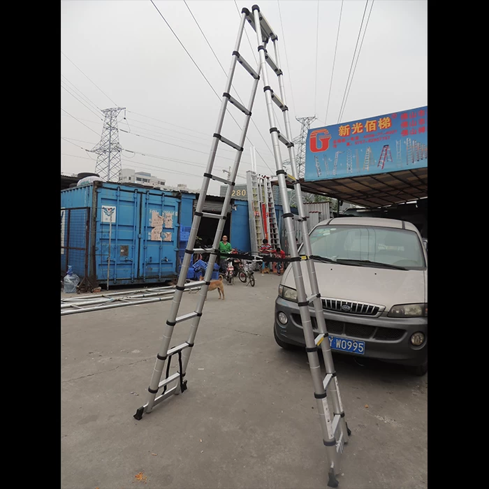 Xingon telescopic double side ladder(ALL ALUMINUM) with EN131
