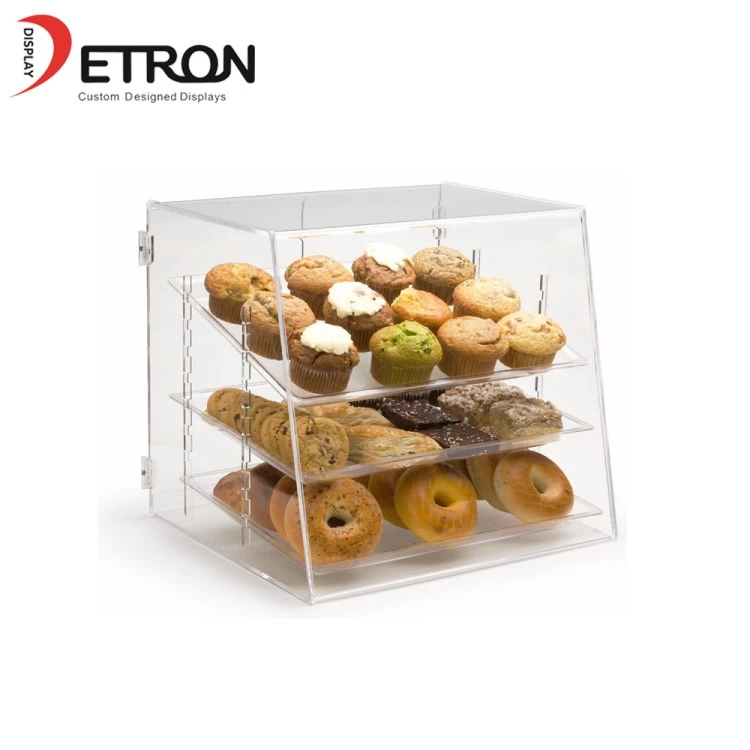 Countertop Bakery Display Case, Clear Acrylic, with Rear-Loading Doors and  3 Removable Trays, Frameless Clear Acrylic, Hinged Doors - 18 x 18 x  16-1/4-Inch : Amazon.in: Home & Kitchen