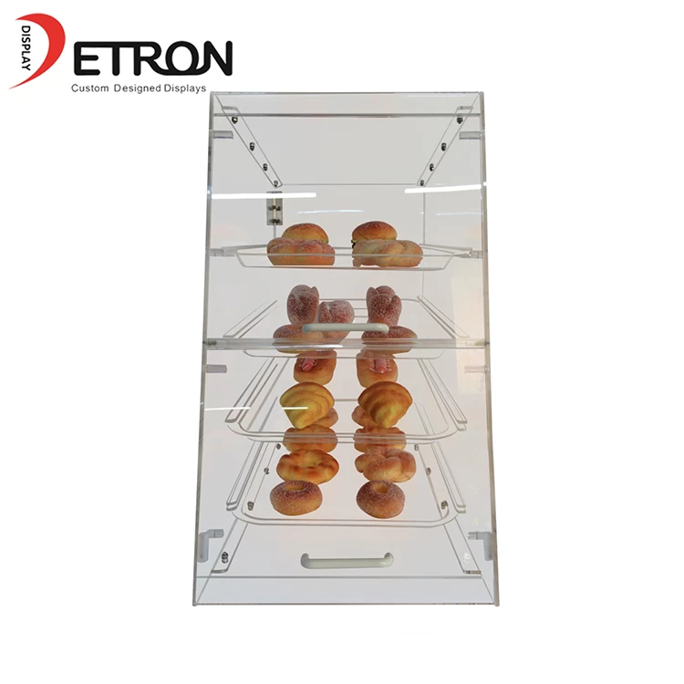 4层OEM / ODM台面透明丙烯酸面包糕点展示架