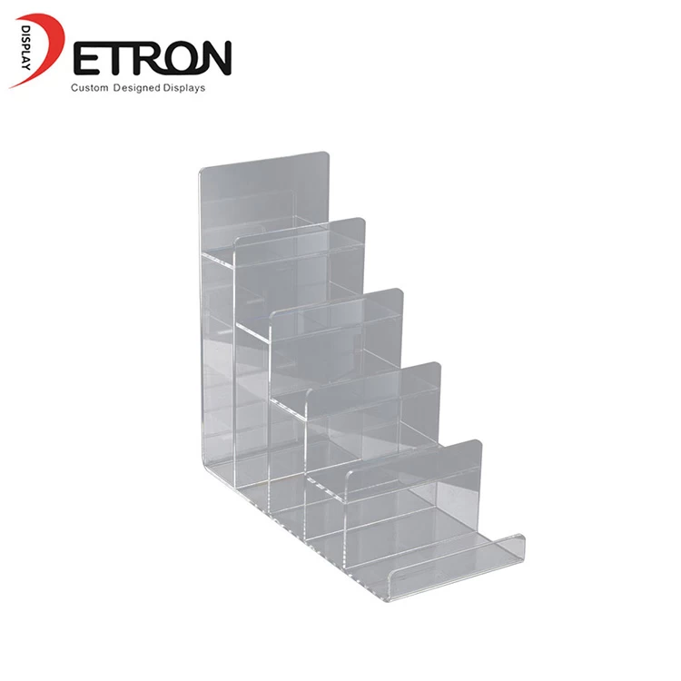 China manufacturer 5 tiers countertop clear acrylic display stand for wallet