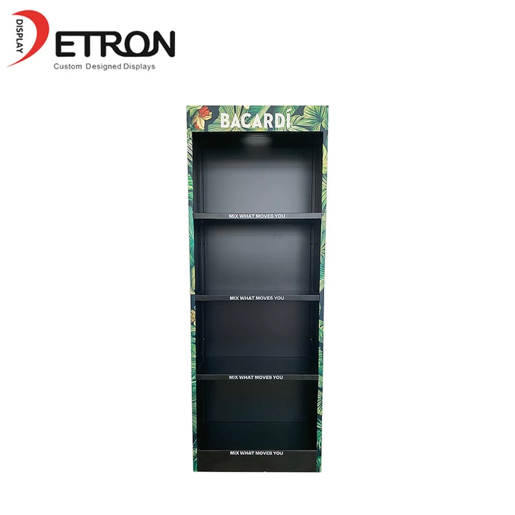 China manufacturer OEM custom metal flooring display cabinet for rum