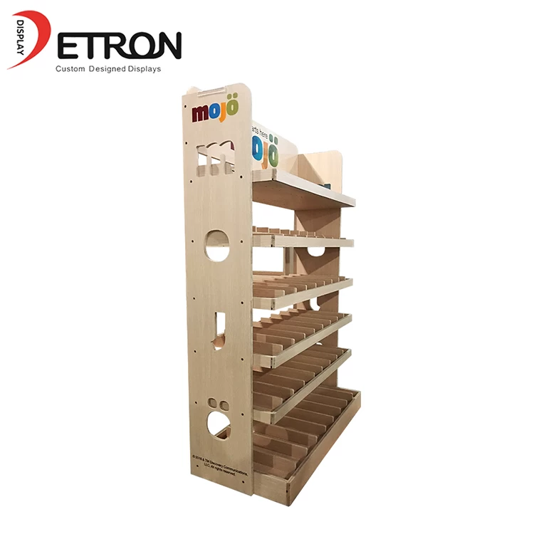 China manufacturer customized wooden flooring toy shop display stand