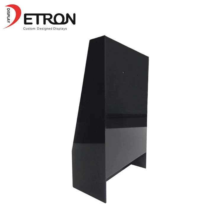 Customized LOGO countertop black acrylic book display stand for magazine