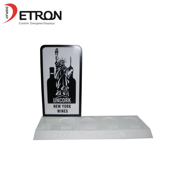 Customized OEM white acrylic wines counter display stand for shop