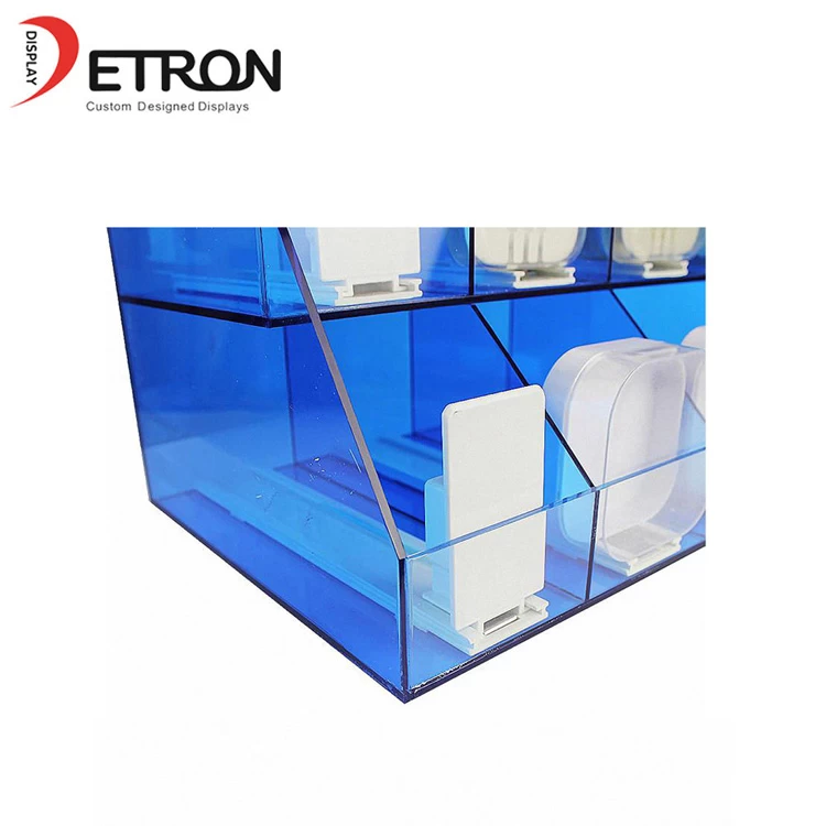 Customized eight grids acrylic countertop display stand for earphone
