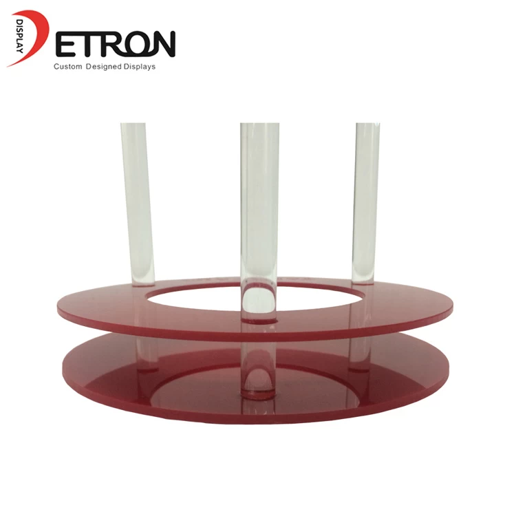 Customized red acrylic countertop speaker small display stand