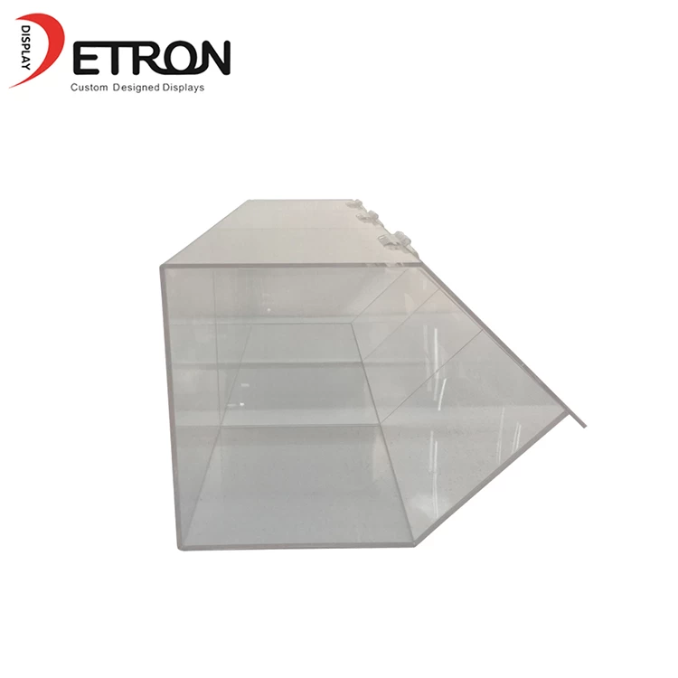 Customized three box clear acrylic candy display case with hinges and lid