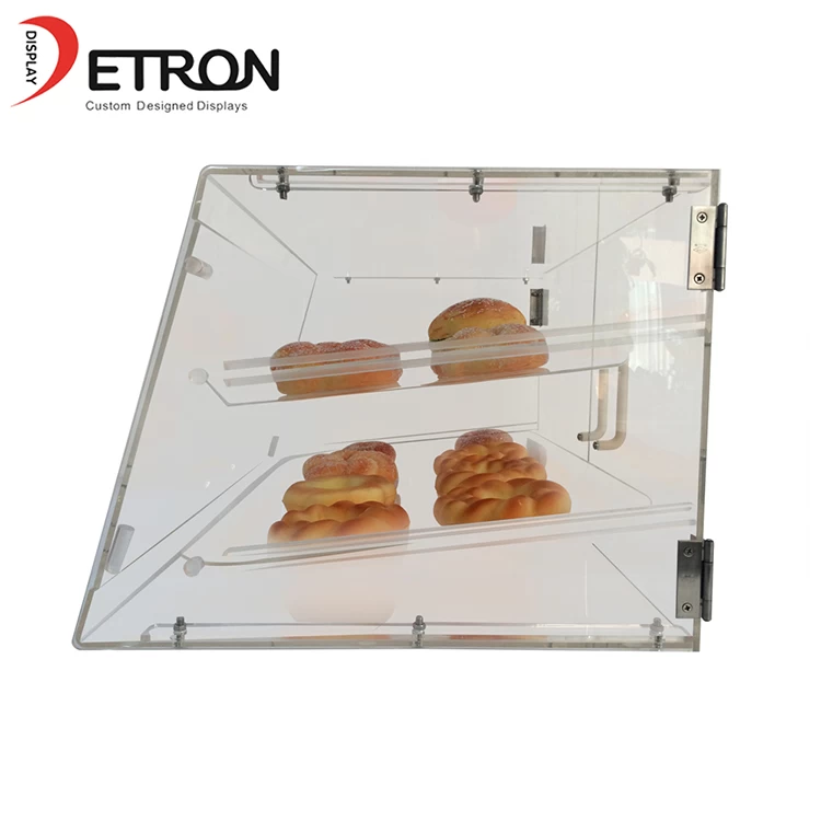 Customized two tiers clear acrylic bread cake display stand