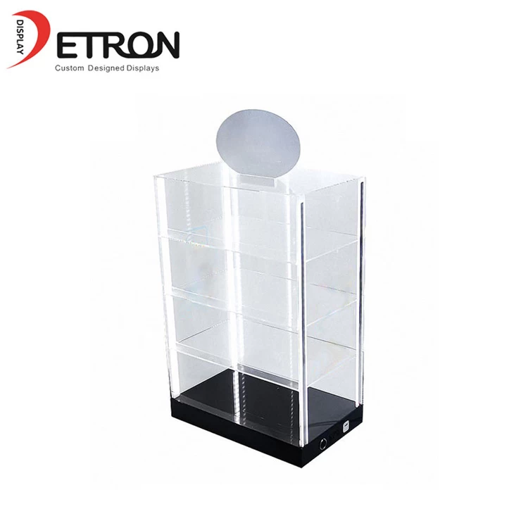 High class acrylic jewelry countertop display case with light