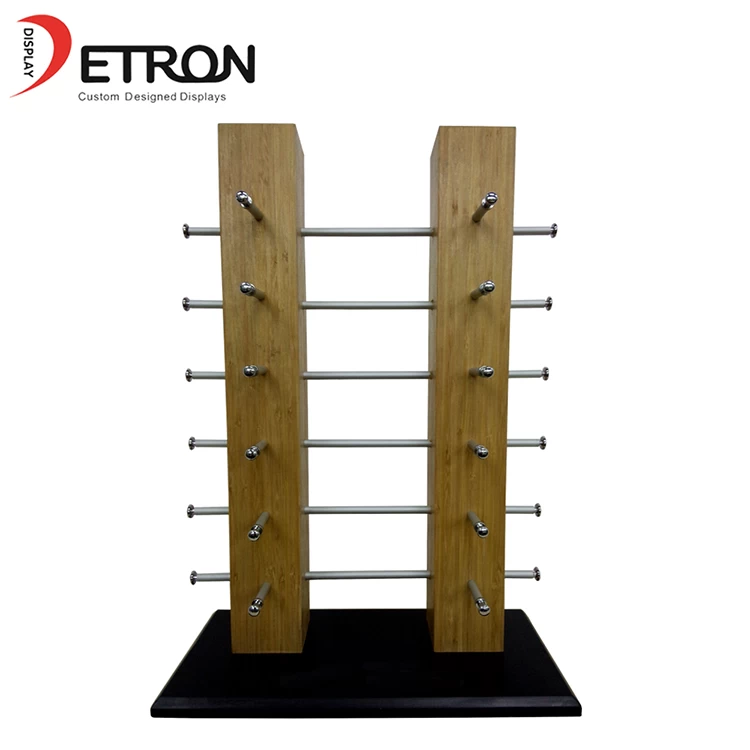 High quality wooden bamboo sunglasses table display stand