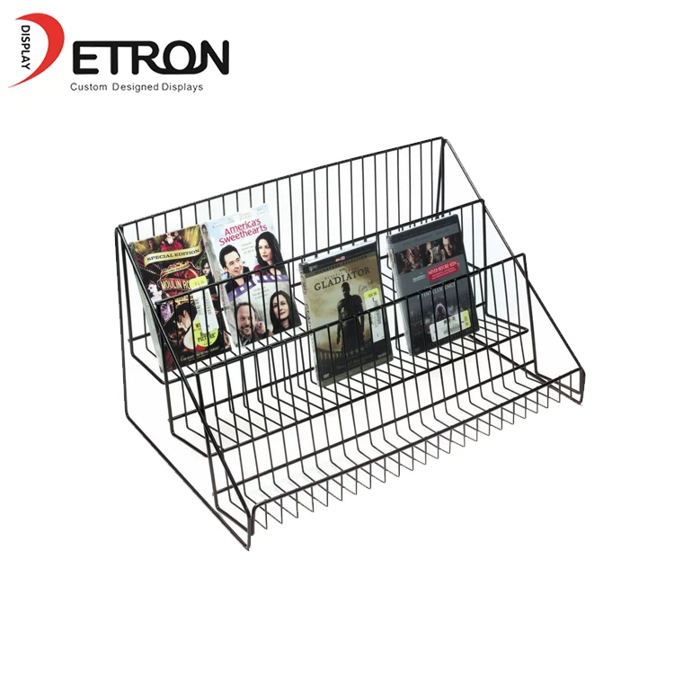 Metal wire countertop 3 tiers display stand for books