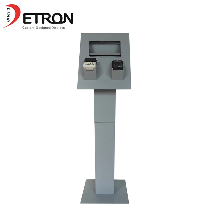 New Design customized metal floor pos machine display stand with locked