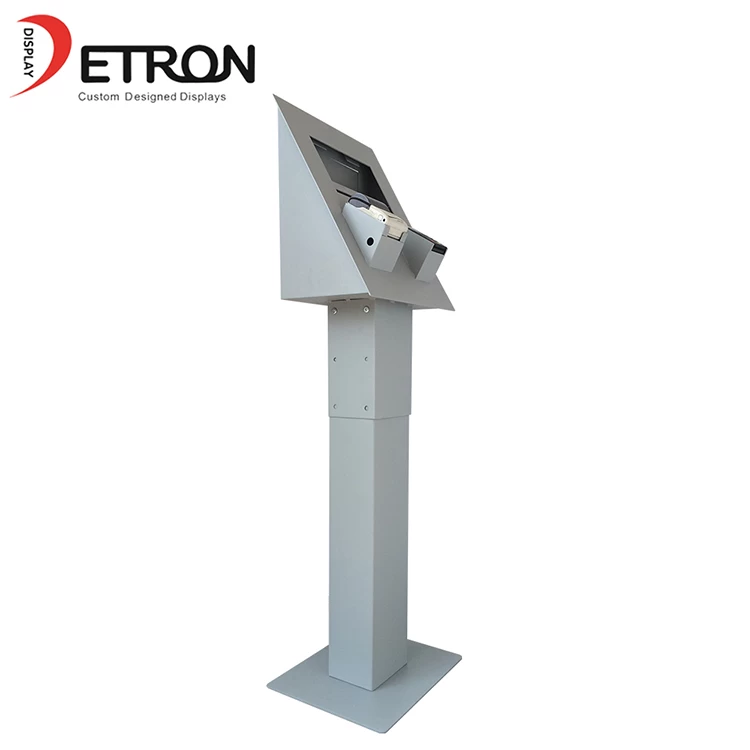 New Design customized metal floor pos machine display stand with locked