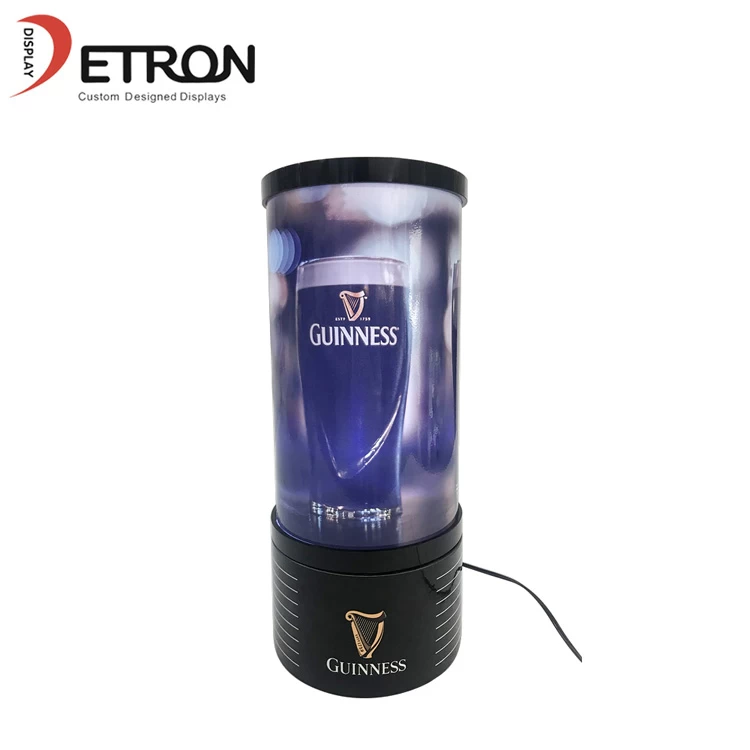 China OEM ODM customized acrylic countertop rotating display stand bottle glorifier for beer manufacturer