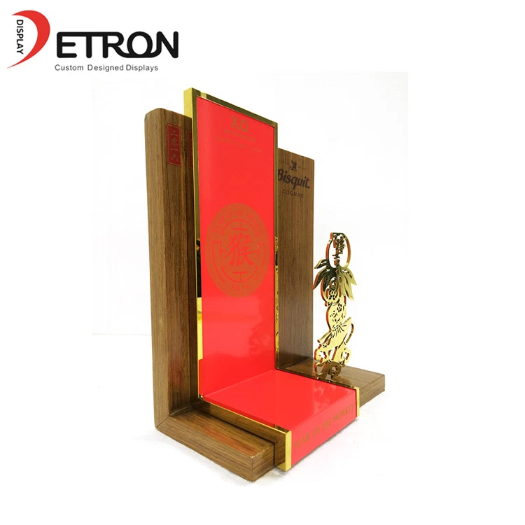 OEM wooden monkey shaped retail counter display stand for wine