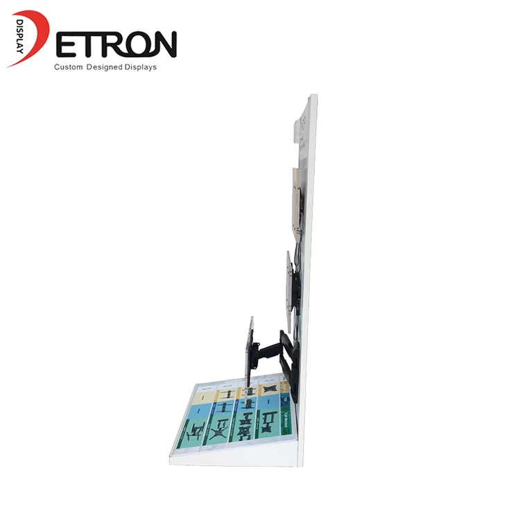Trade exhibition customized metal floor tv wall mount display stand
