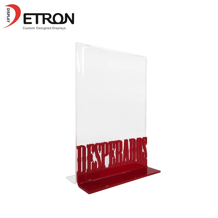 Wholesale OEM custom desktop T shape a4 acrylic sign holder