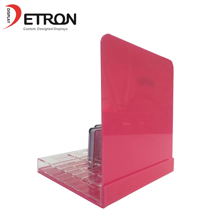 Wholesale customized screen printing pink desktop acrylic display rack
