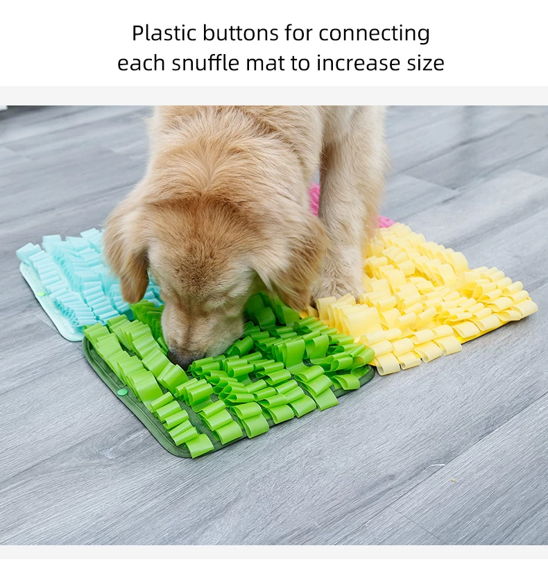 DIY Connectable Candy Colors Jelly Pet Snuffle Mat Water Resistant Slow  Eatting Training Dog Bowl Mat Pad