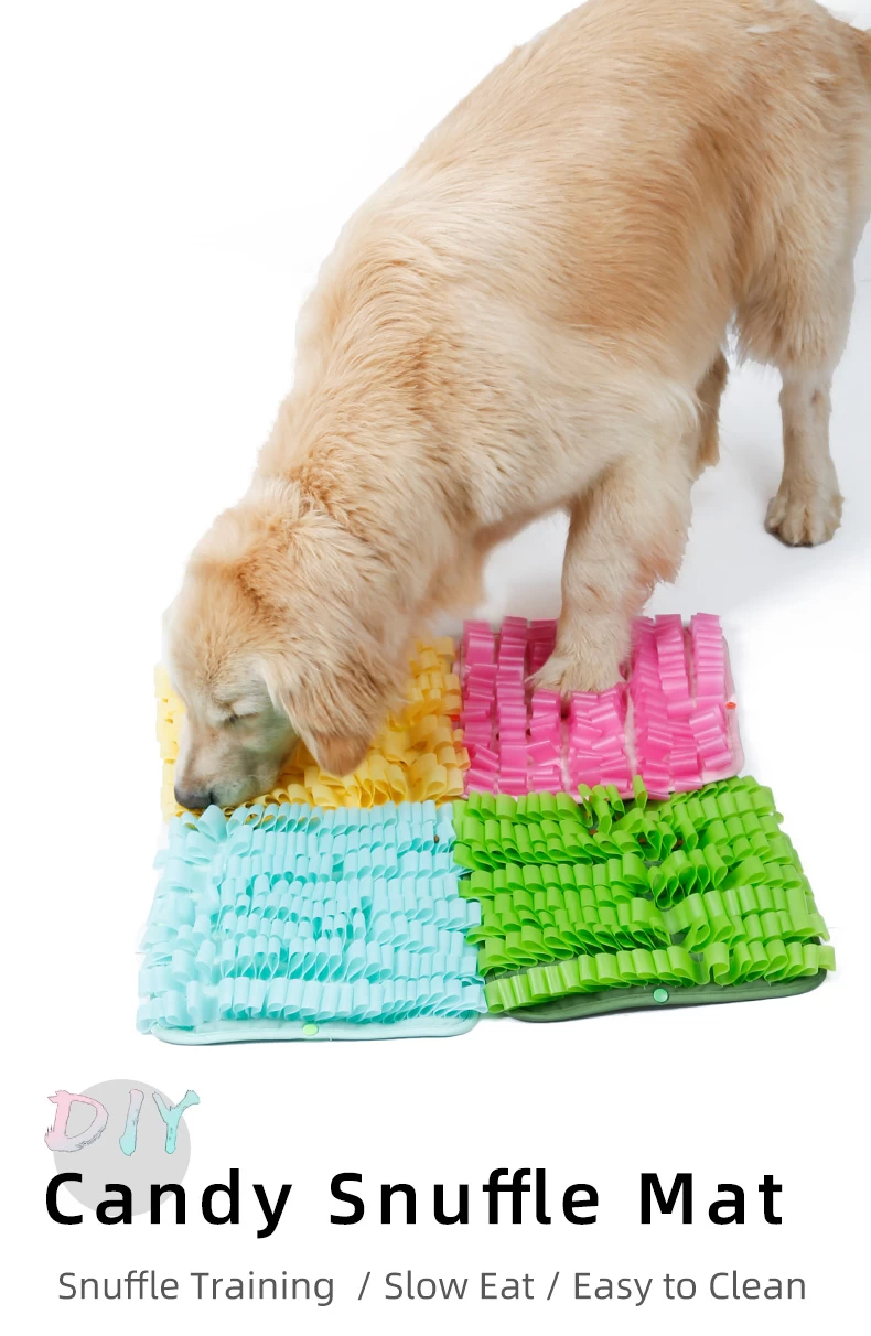 Bricolage connectable bonbons couleurs jelly animal de compagnie snuffs  tapis résistant à l'eau fatigant de la formation de chien bol tapis de tapis