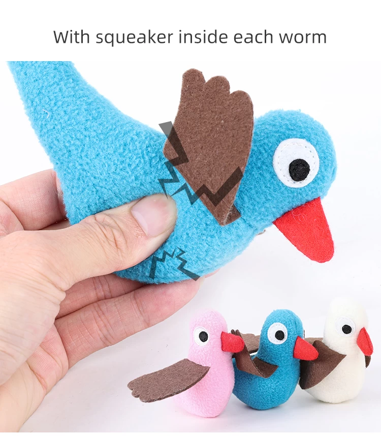 Dog IQ Toys Birds in Tree Stump Hide and Seek Activity Plush Puzzle  Squeaker Pet Toy