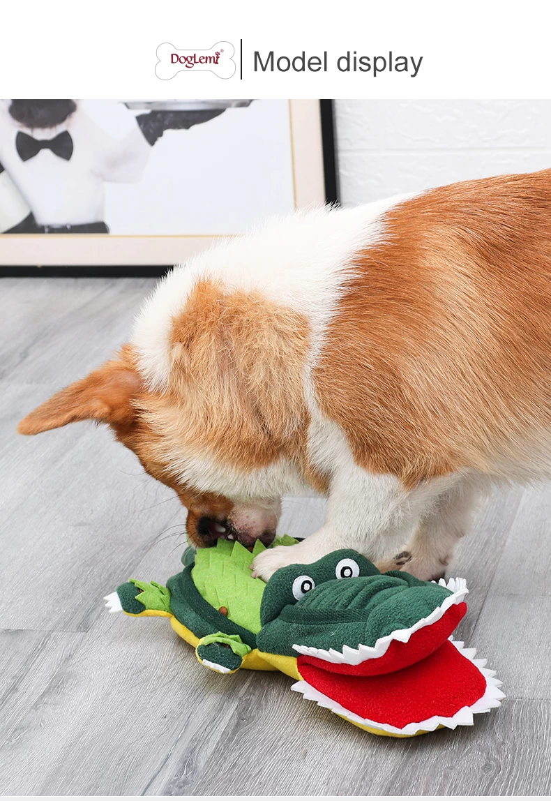 Design Crocodile Design Toy Toy Snuffling Dental Care Tewing Pook Pet Toys  Dog Foods Скрытие Продукты