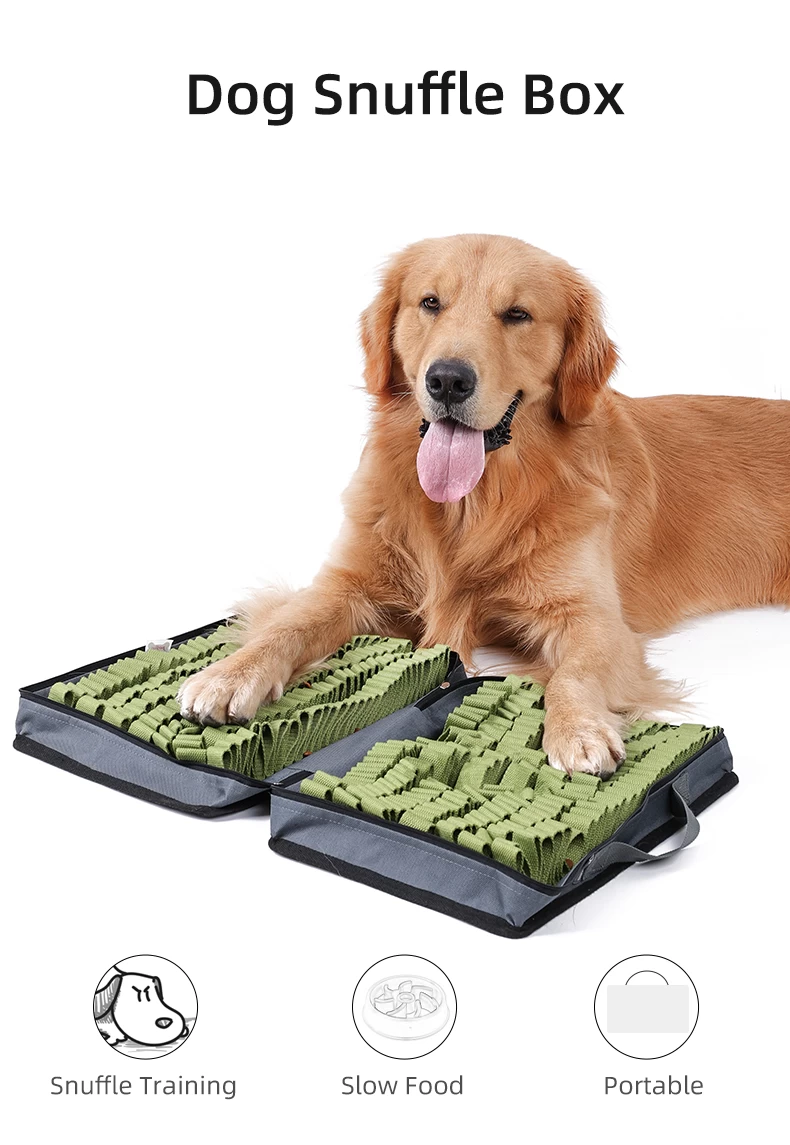 Foldable and Portable Dog Snuffle Box Indoor Outdoor Use Stress Relief Meal Bowl  Snuffle Toy Mat