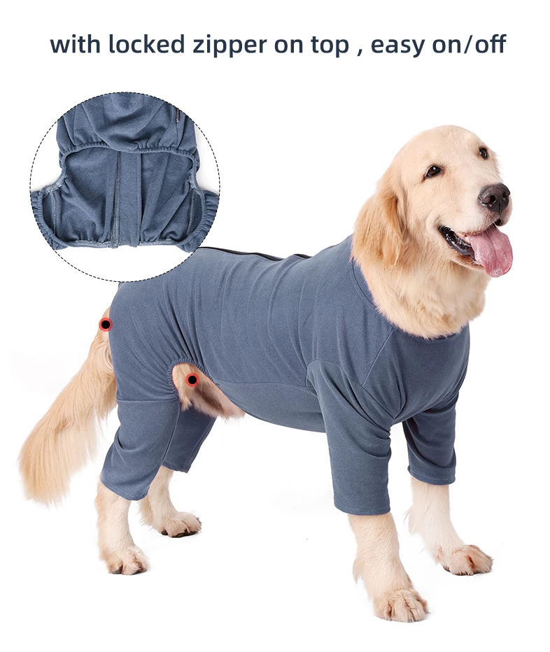 Long Sleeve Dog Surgical Recovery Suit Jumpsuit Anti-Licking Abdominal Wound  Protector E-Collar Alternative After Surgery Wear Pet Jumper