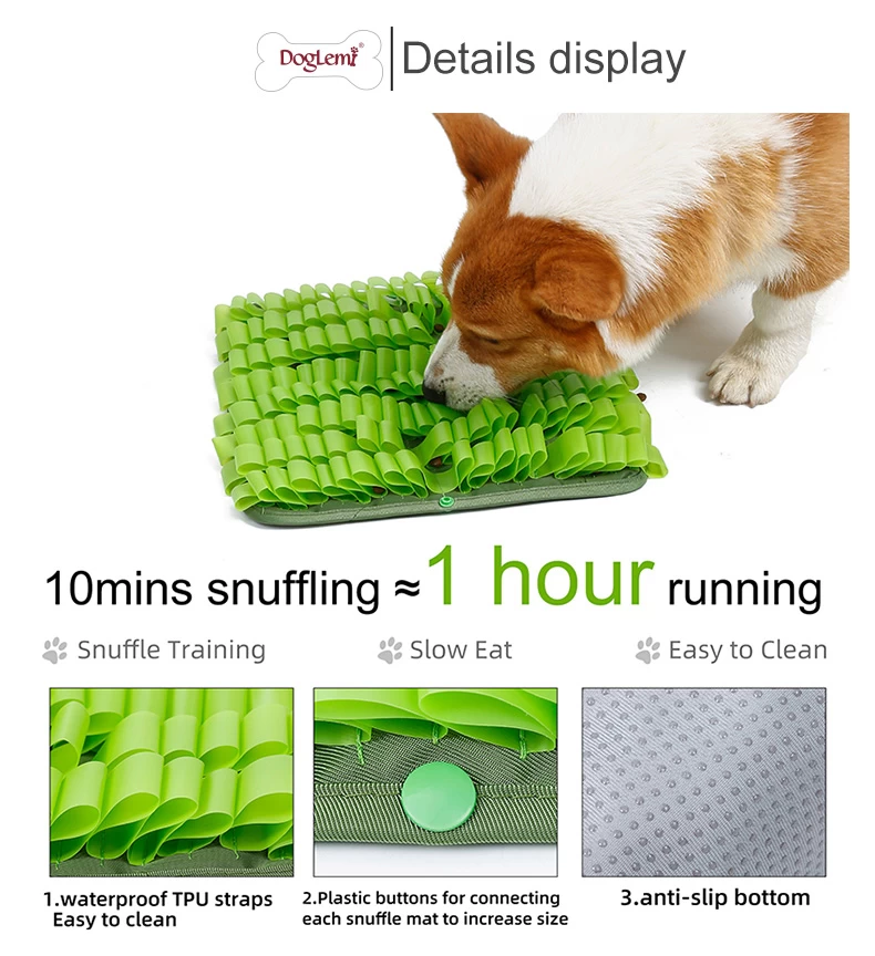 DIY Connectable Candy Colors Jelly Pet Snuffle Mat Water Resistant Slow  Eatting Training Dog Bowl Mat Pad