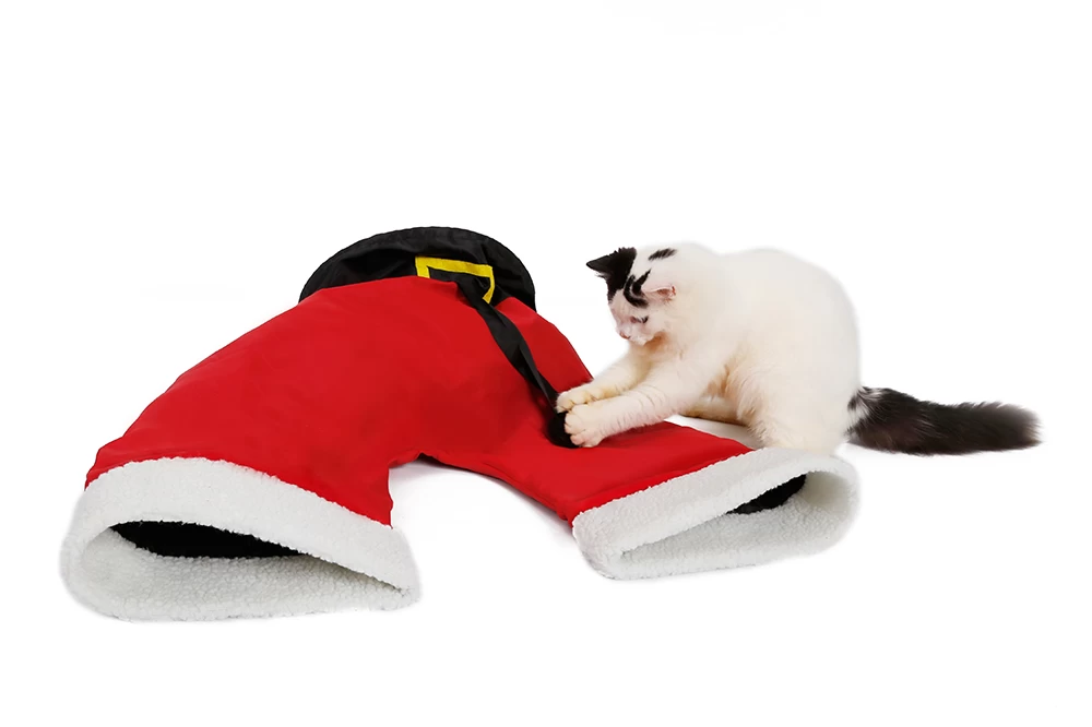 Santa Pants Cat Tunnel