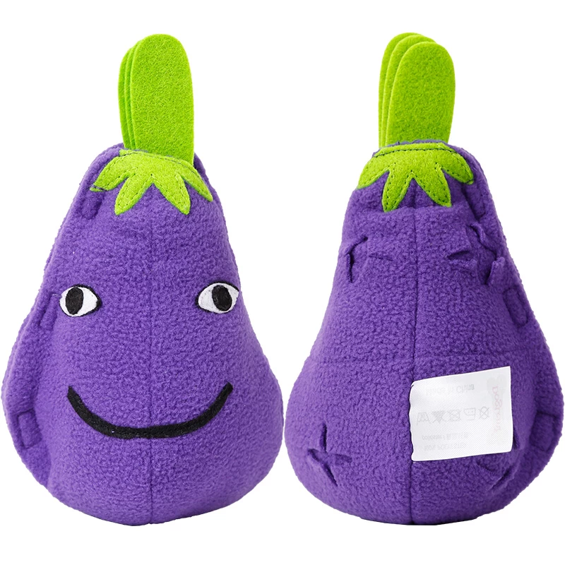 3-in-1 eggplant set, radish, slow food, bite-resistant TPR sniffing toy, IQ educational dog toy