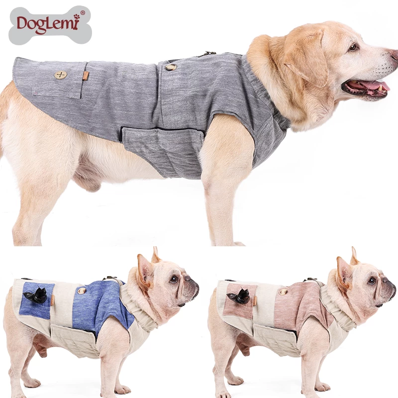 British Design Pet Overall Jacket Winter Snow Dog Coat Classic Warm Pet Clothes with Pocket