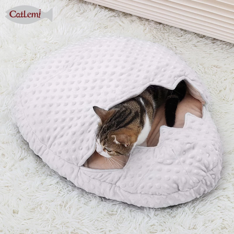 Broke Egg Design Pet Sleeping Bag Cute Cozy Cat Sack Winter Pet Cave Bed for Puppy