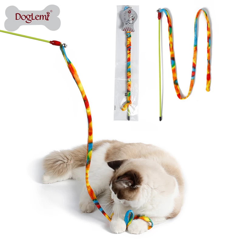 Color cloth strips funny cat stick