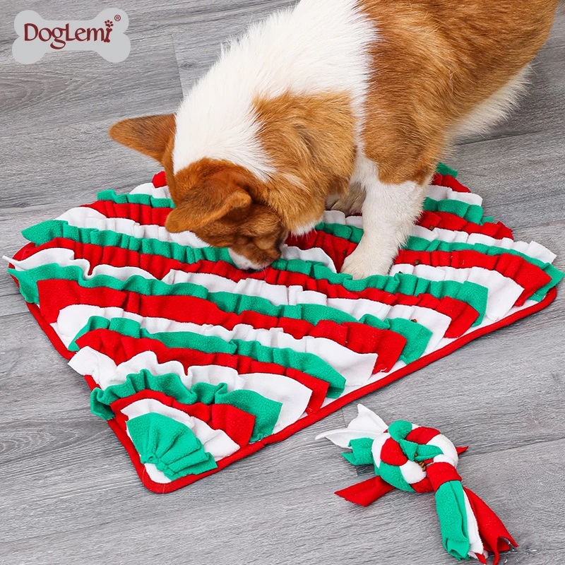 Cadeau de Noël Cadeau d'animal de compagnie Tapis de nez avec jouet à mâcher Jouets pour chiens pour Noël