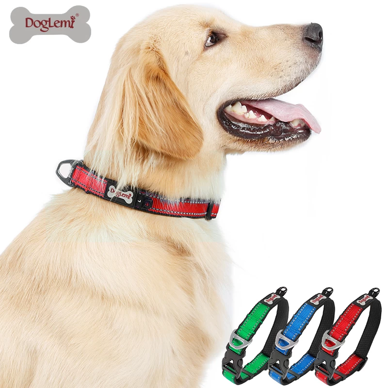 Comfortable reflective dog collar