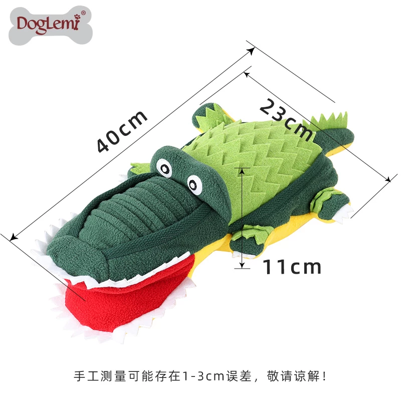 Crocodile Design Dog Toy Snuffling Dental Care Chewing Plush Pet Toys Dog Foods Hiding Training Products