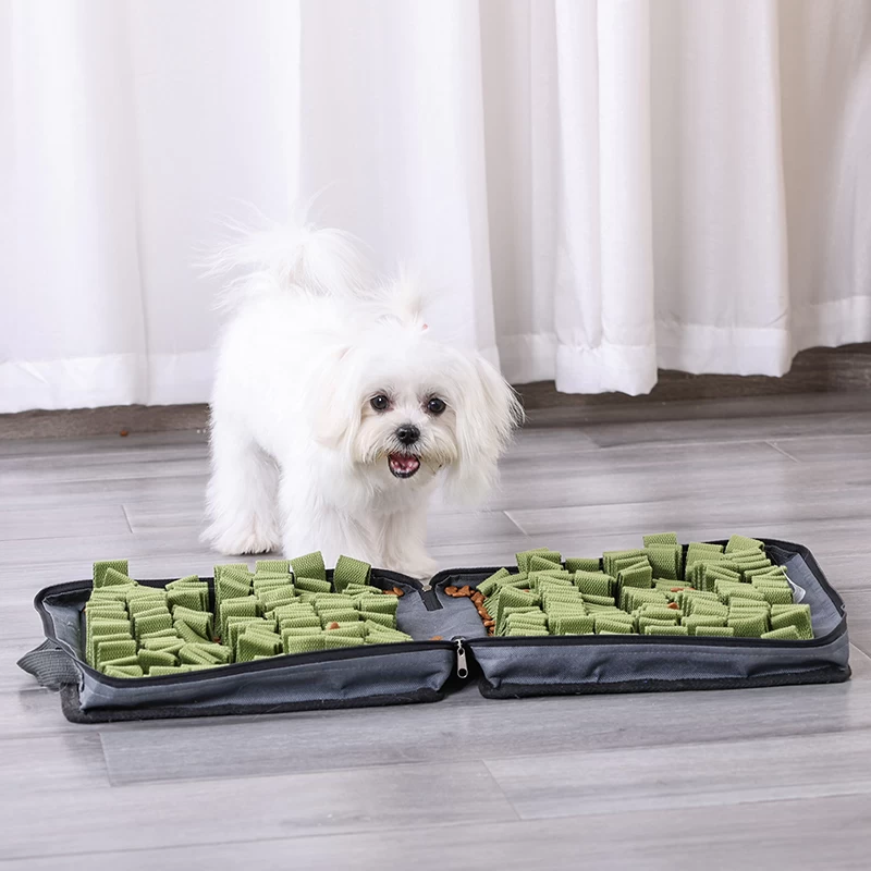 Foldable And Portable Dog Snuffle Box Indoor Outdoor Use Stress Relief Meal Bowl Snuffle Toy Mat
