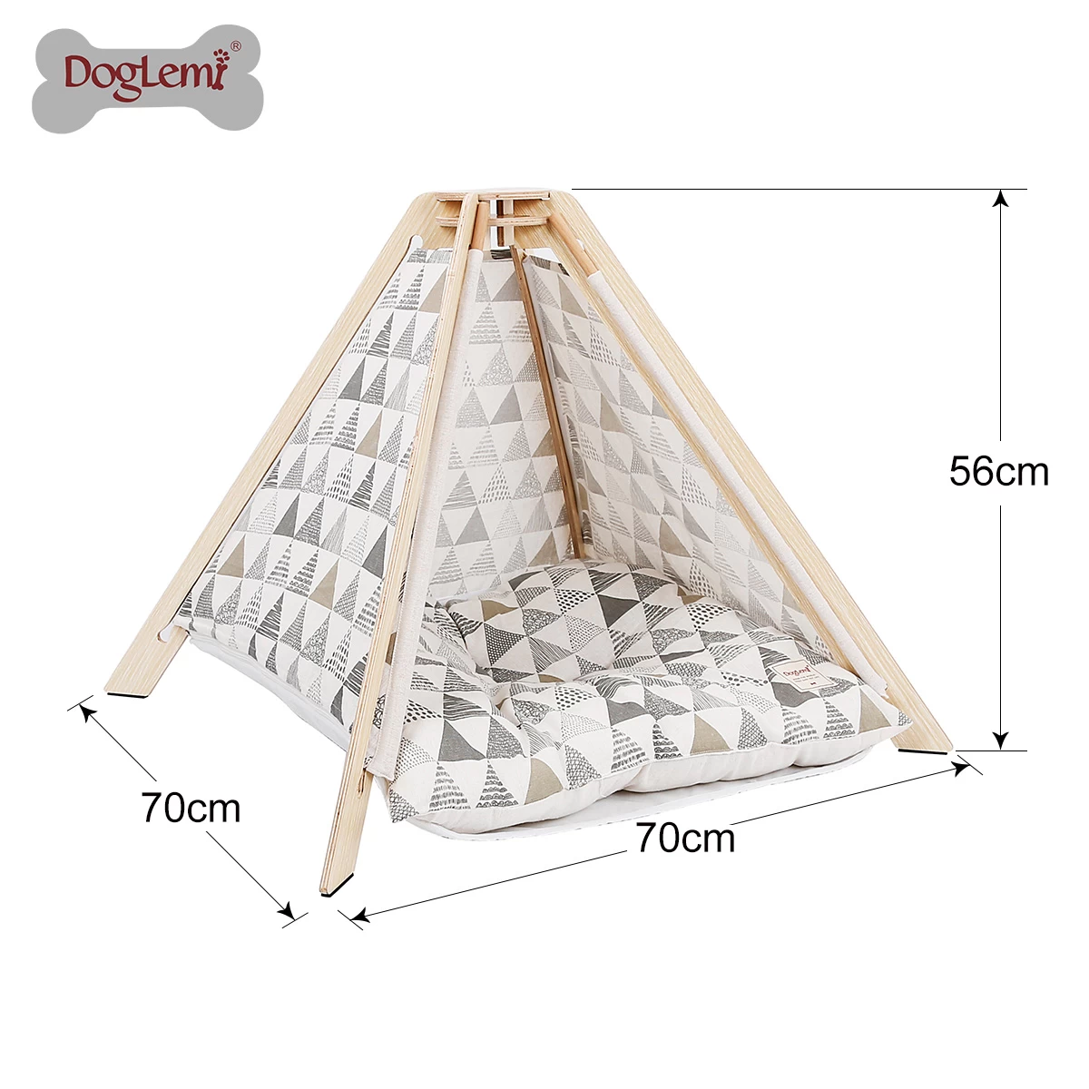 Wooden pet tent nest