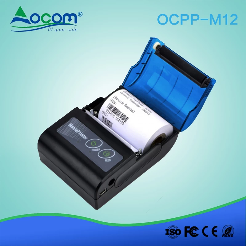 OCOM (OCPP-M12) Impresora térmica portátil portátil de 58 mm, mini portátil  con bluetooth, térmica