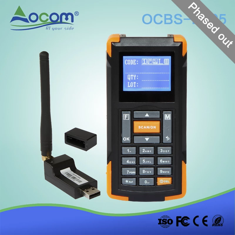(OCBS-D005) 433Mhz Mini Wireless Barcode Scanner with Display and Memory