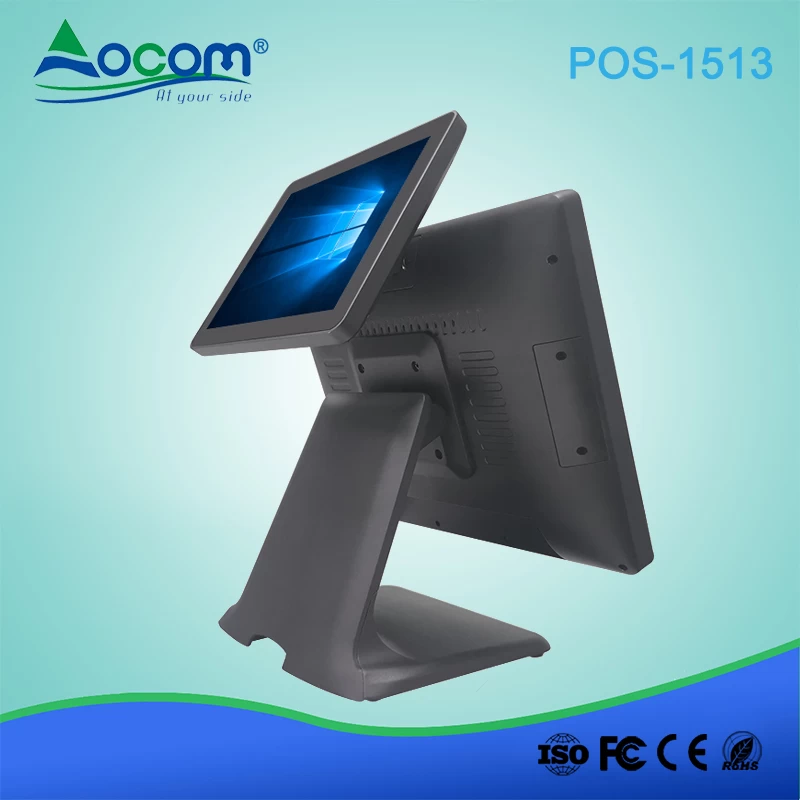 POS-1513 Metal housing Aluminum alloy base Windows 10 all in one Industrail pos system dual screen