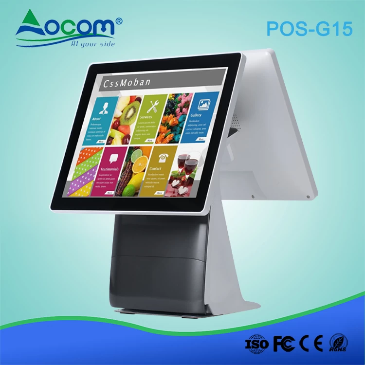 POS-G156 15inch All in one Smart POS machine touch screen system pos printer