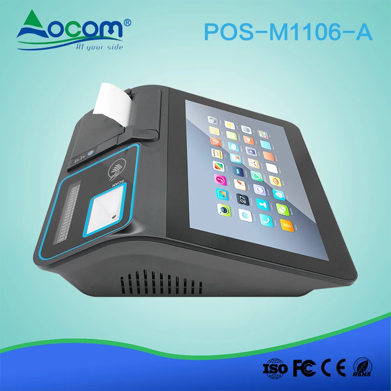 (POS-M1106-A) 11.6 Inch Android Touch Screen POS System with Printer, Scanner, Display, RFID and MSR